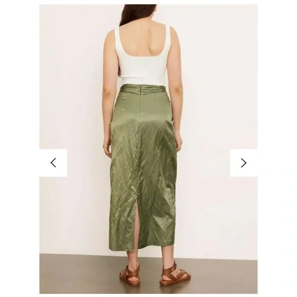 NWOT Vince Twist Front Skirt in Dark Pistachio Size 2 - Picture 5 of 10